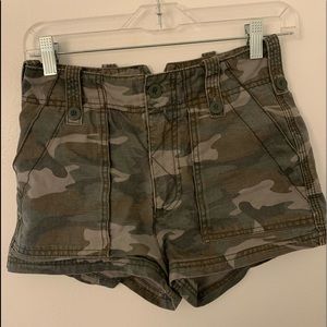 Free People high waisted camo shorts
